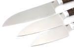 Комплект из 3-х кухонный ножей Сантоку кованая сталь 95х18 рукоять венге цельнометаллические - Комплект из 3-х кухонный ножей Сантоку кованая сталь 95х18 рукоять венге цельнометаллические
