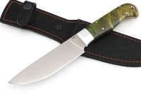 Нож Глухарь х12МФ цельнометаллический, рукоять карельская берёза зеленая