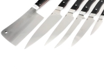 Набор кухонных ножей с тяпкой, на подставке (N690 G10 черная 5шт.) - Набор кухонных ножей с тяпкой, на подставке (N690 G10 черная 5шт.)